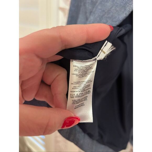 LOFT Chambray Long Blazer Size 6 - Picture 5 of 6